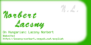 norbert lacsny business card